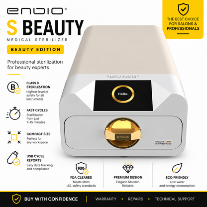 ENBIO S Beauty Edition Class B Steam Sterilizer for Nail Salons & Beauty Professionals