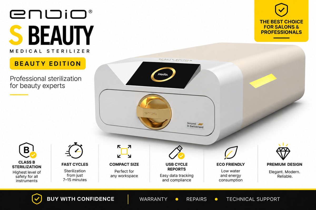 ENBIO S Beauty Edition Class B Steam Sterilizer for Nail Salons & Beauty Professionals