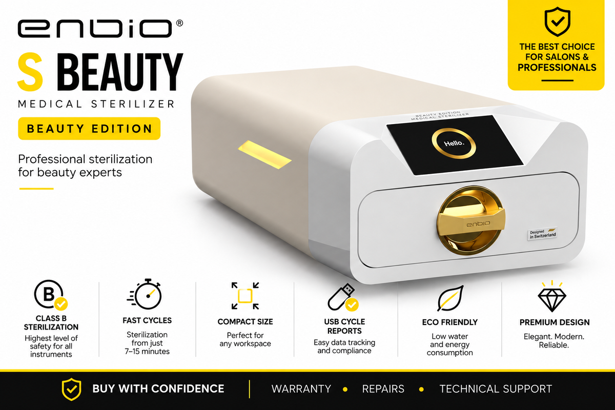 ENBIO S Beauty Edition Class B Steam Sterilizer for Nail Salons & Beauty Professionals