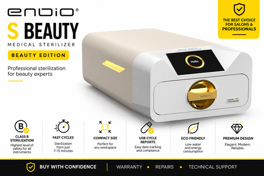ENBIO S Beauty Edition Class B Steam Sterilizer for Nail Salons & Beauty Professionals